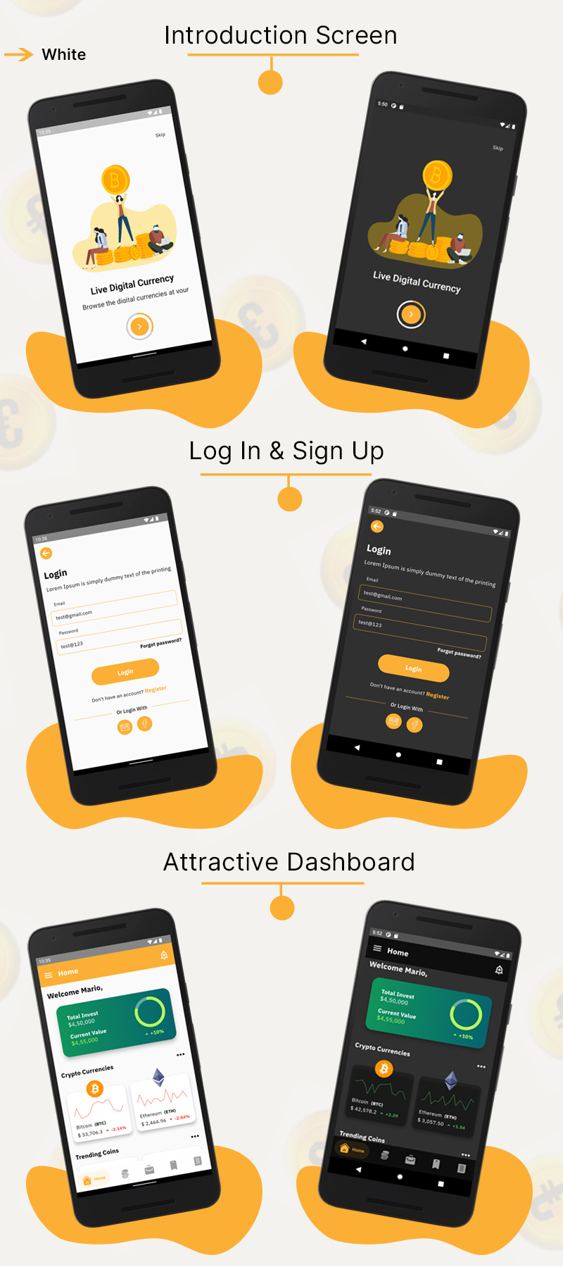 Coinpool – Crypto currency portfolio management flutter app UI kit