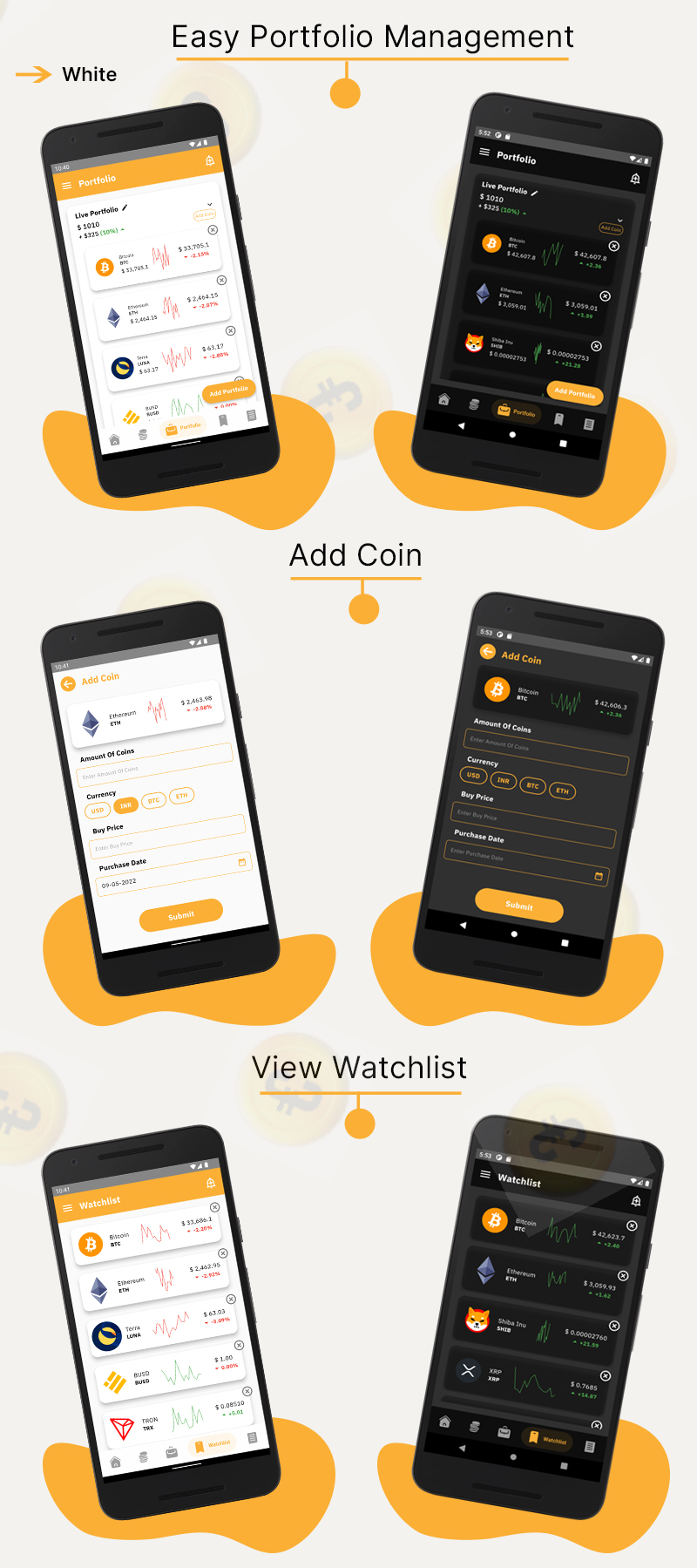 Coinpool – Crypto currency portfolio management flutter app UI kit